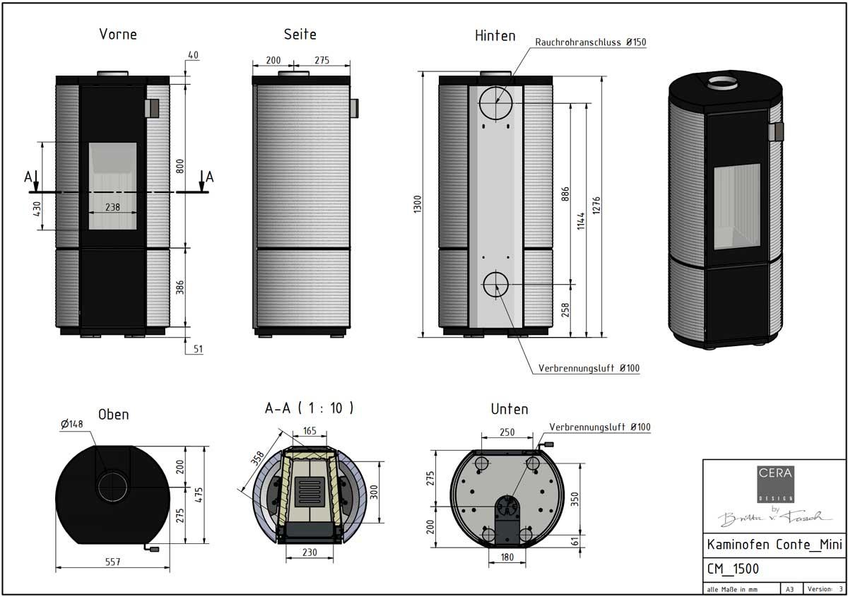 Kaminofen Conte Mini von Cera Design