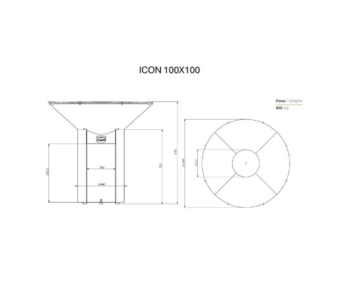 Clementi Holzkohlegrill Icon 100