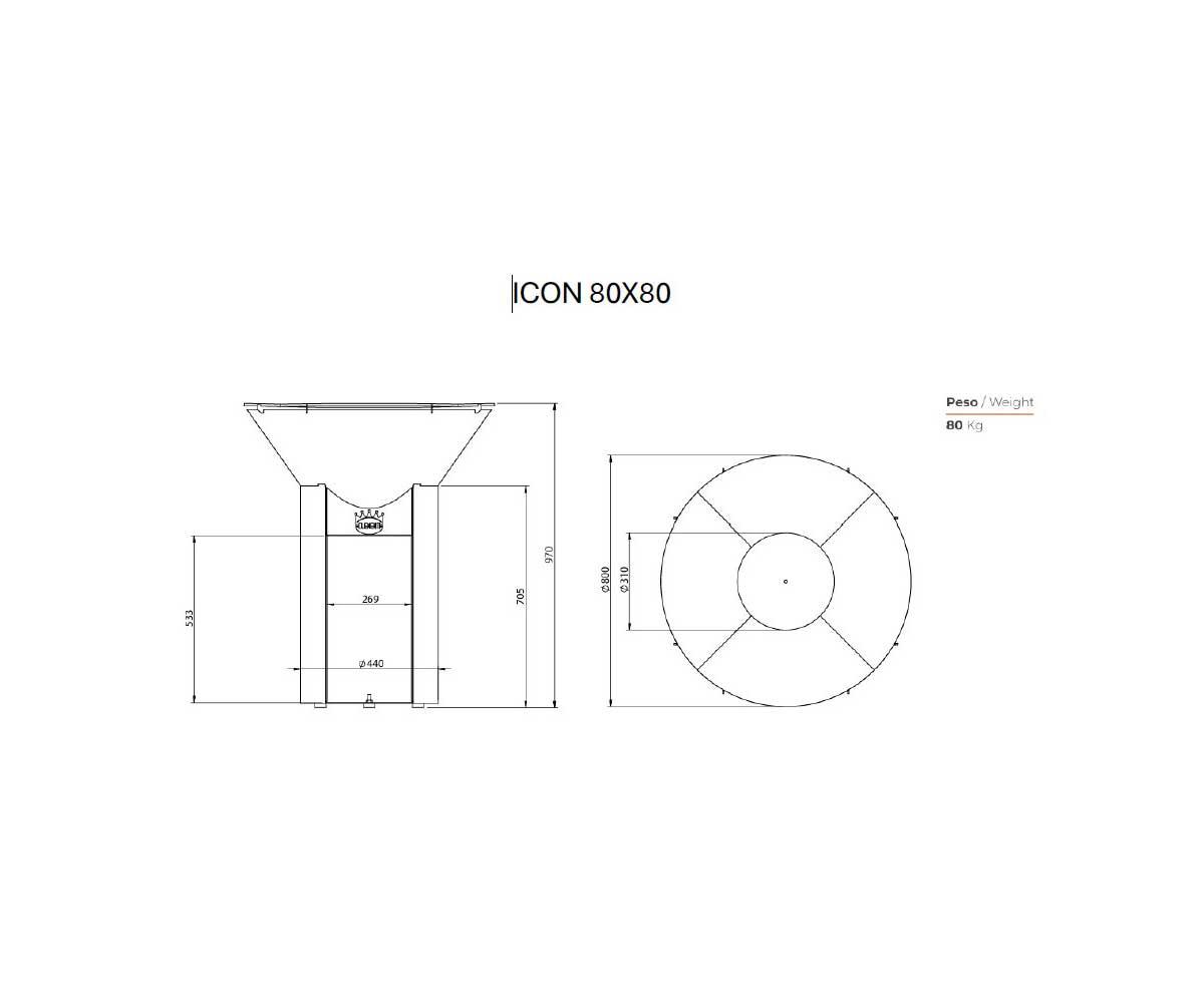 Clementi Holzkohlegrill Icon 80