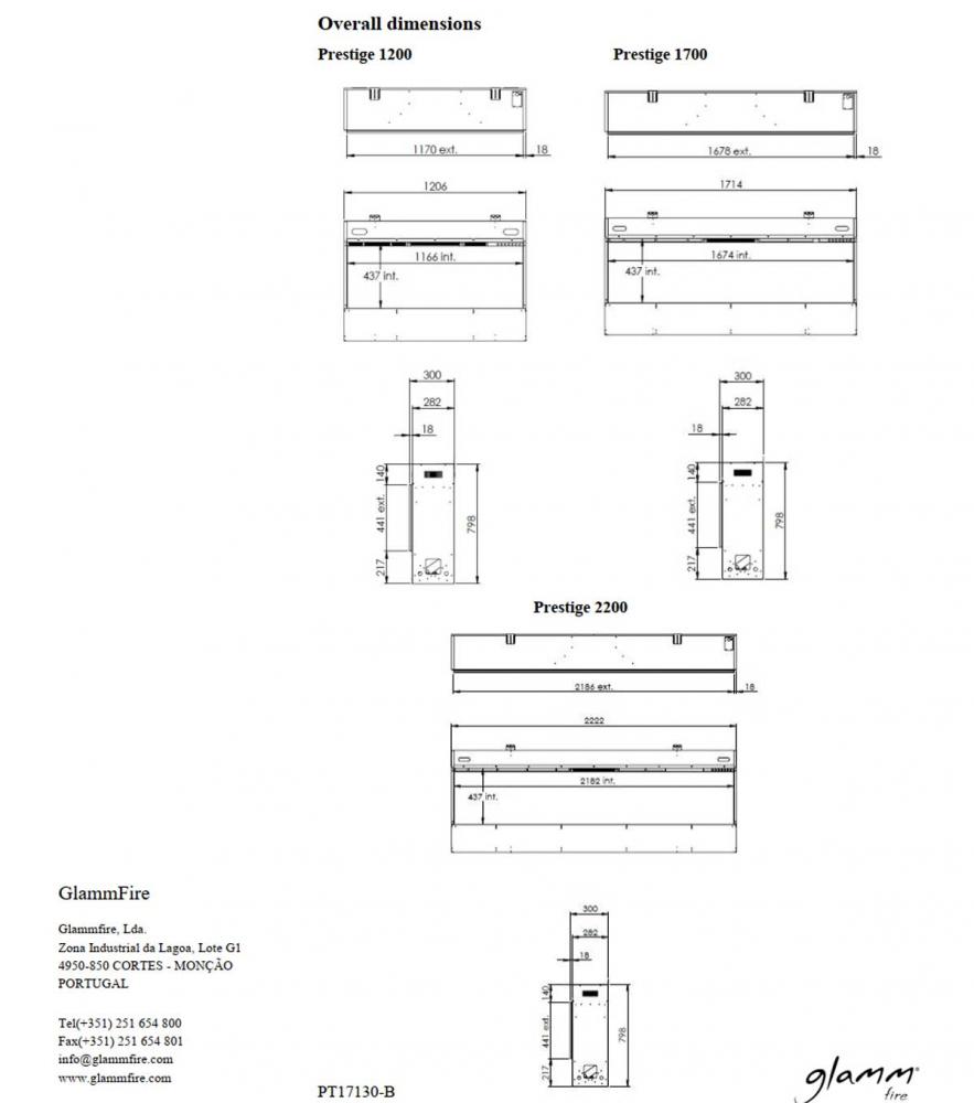 Glammfire Elektrokamin Prestige 1700
