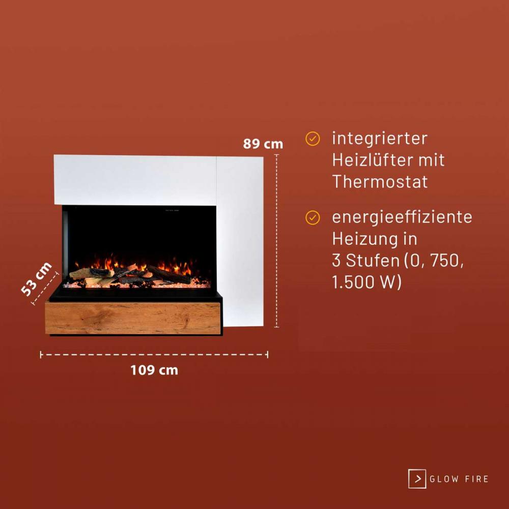 Electric fireplace Portia 2 sided