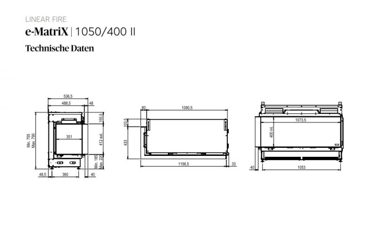 Electric Fireplace Faber e-MatriX 1050/400 II Linear