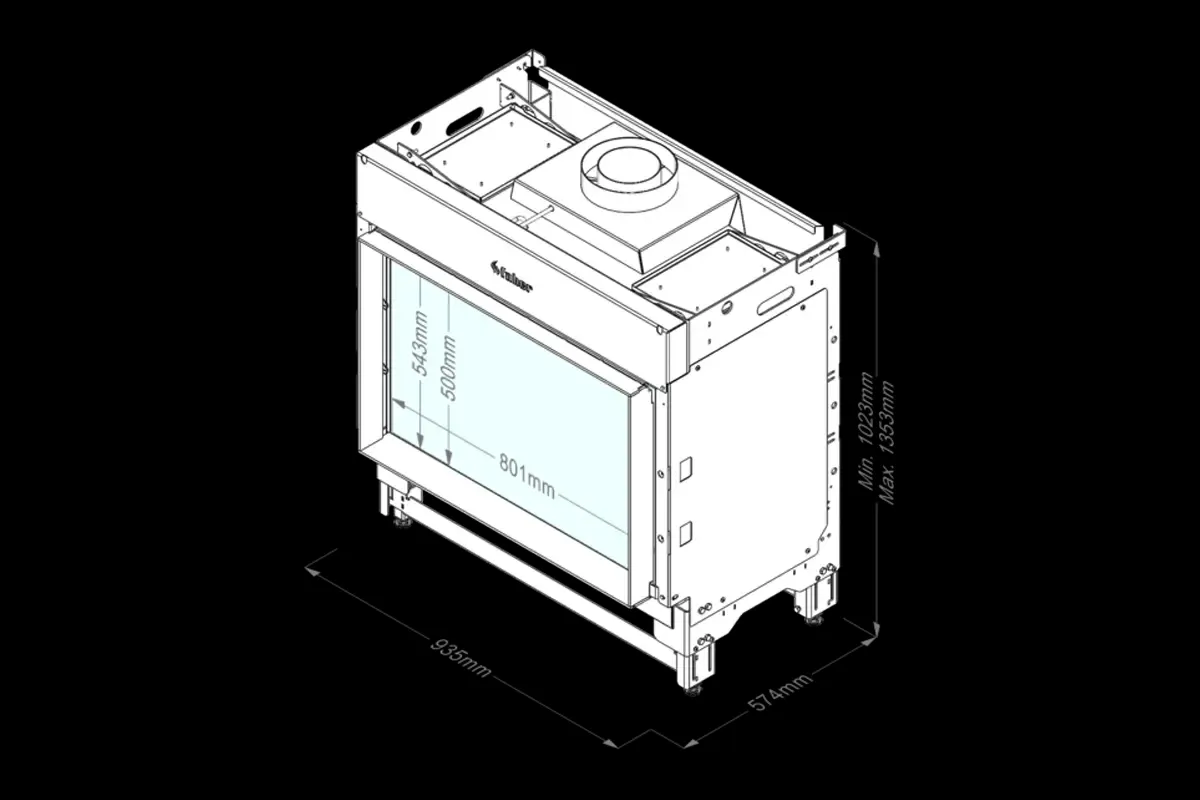 Faber gas fireplace Matrix 800-500-1