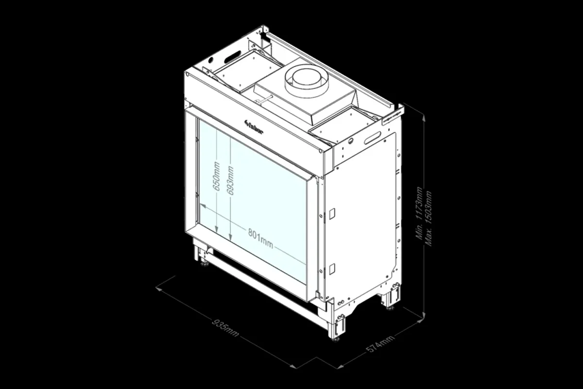 Faber gas fireplace Matrix 800-650-1