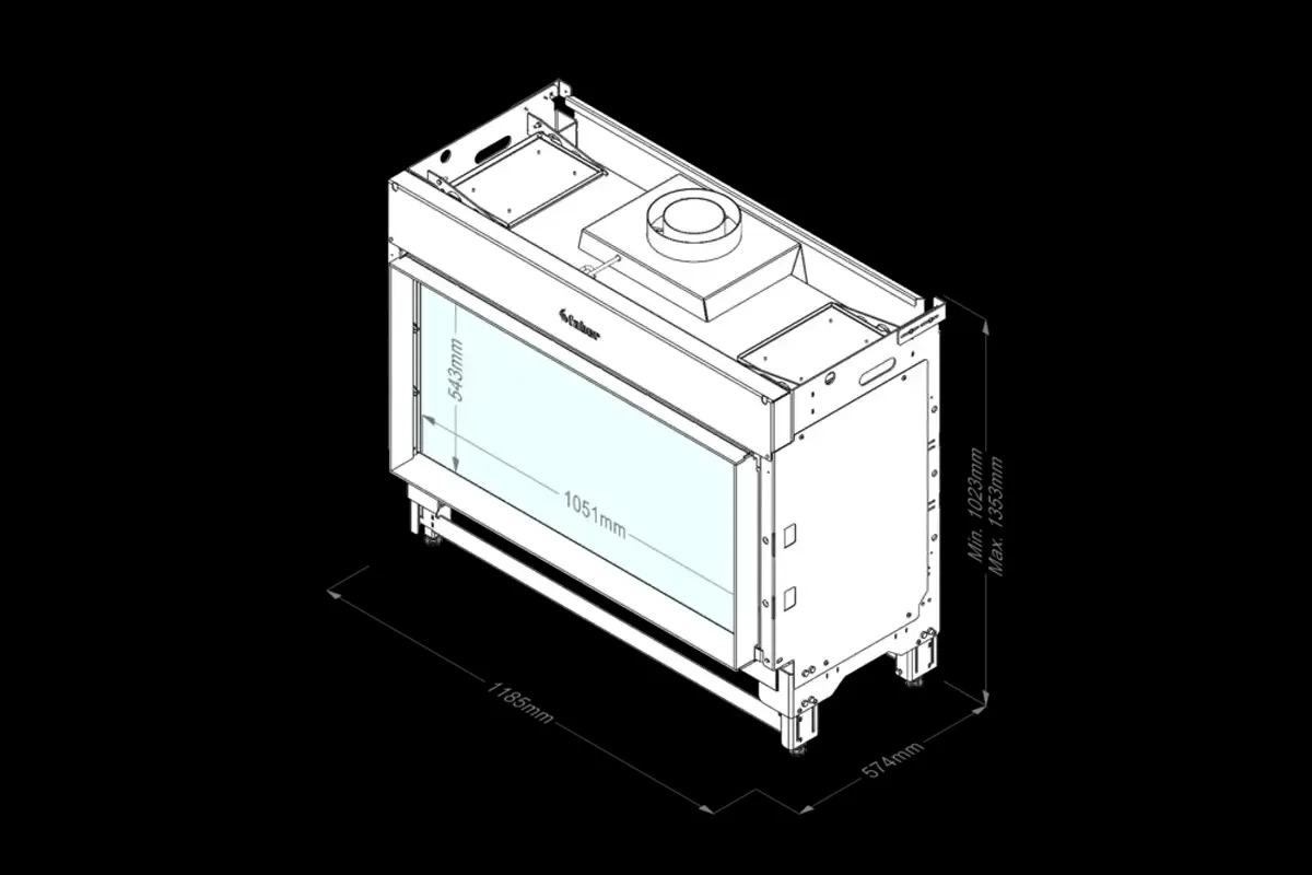 Faber gas fireplace Matrix-Hybrid 1050-500-1