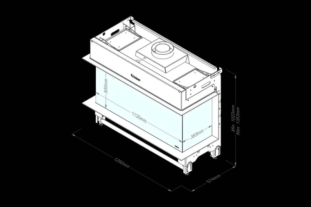 Faber gas fireplace Matrix-Hybrid 1050-500-3