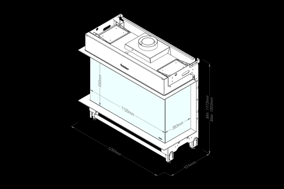 Faber gas fireplace Matrix-Hybrid 1050-650-3