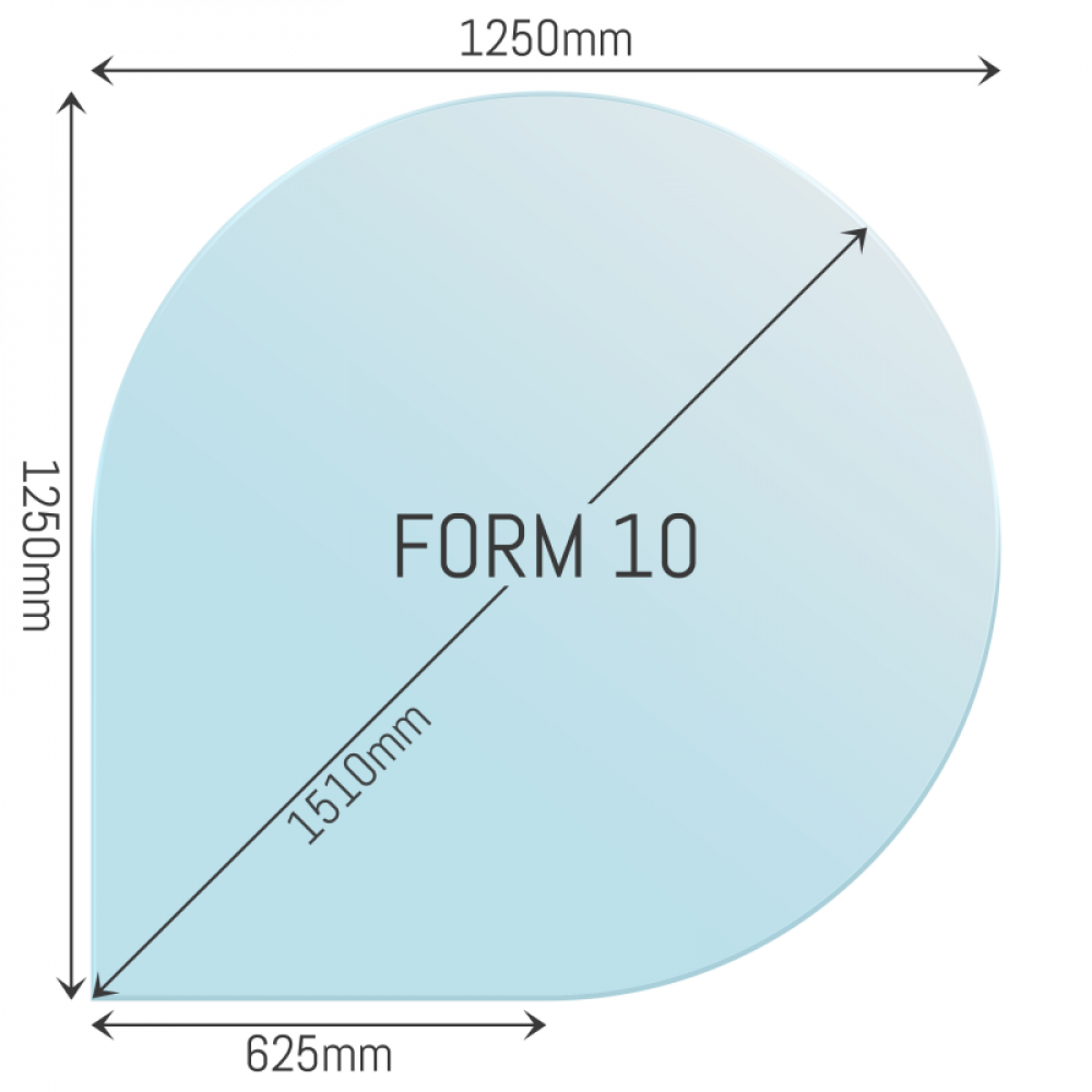 Glasbodenplatte mit Tropfenform gross