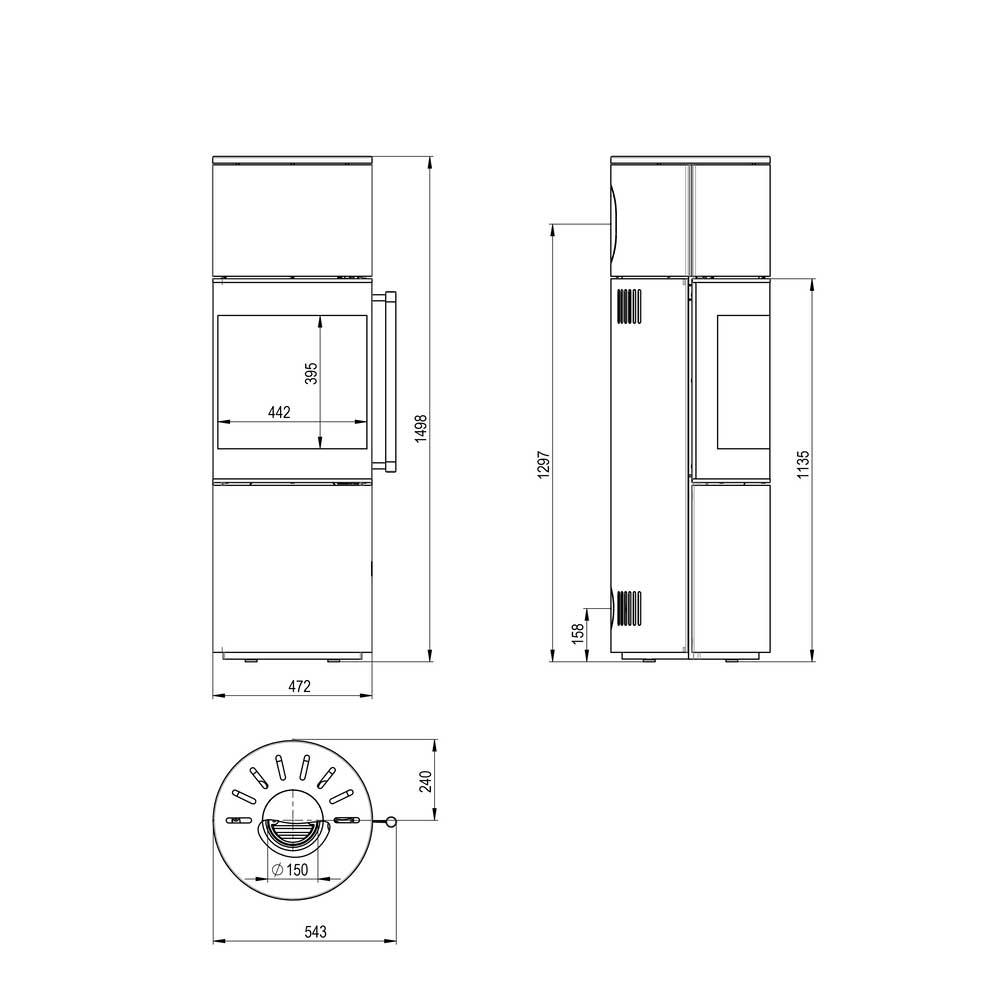 Kaminofen H&M Mono L 3.0 schwarz