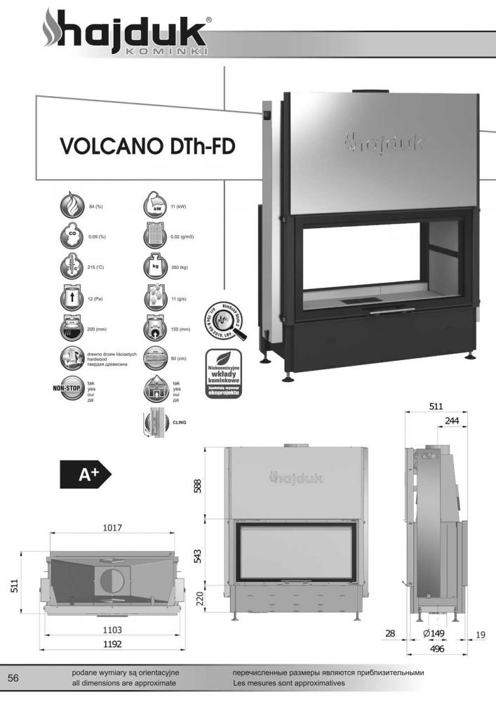 Kamineinsatz Hajduk Volcano DTh FD Tunnel
