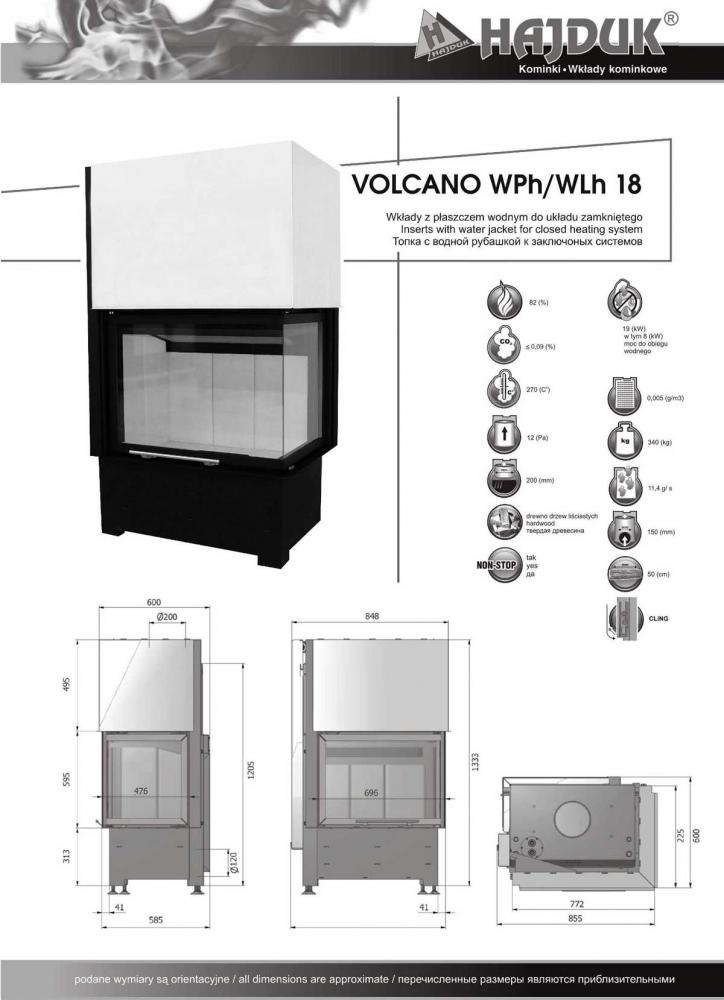 Hajduk Kamineinsatz VOLCANO WLh 18/WPh 18