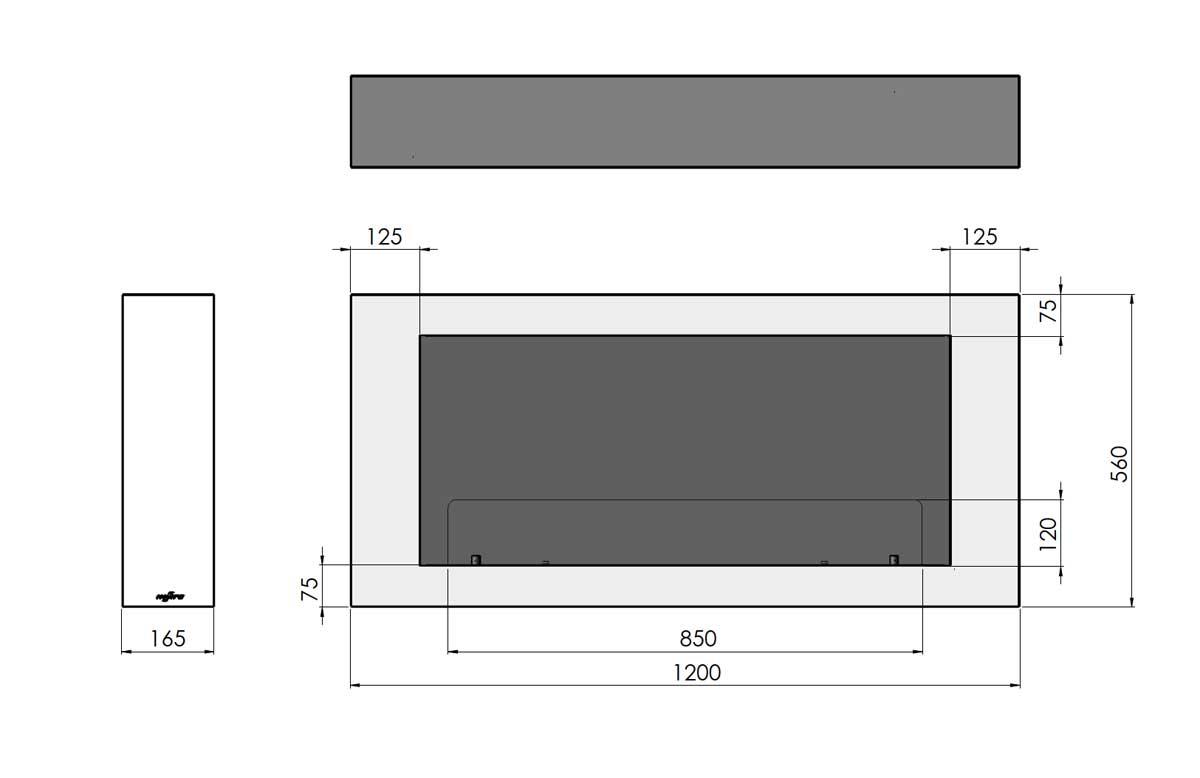 Infire bioethanol wall fireplace Murall 1200