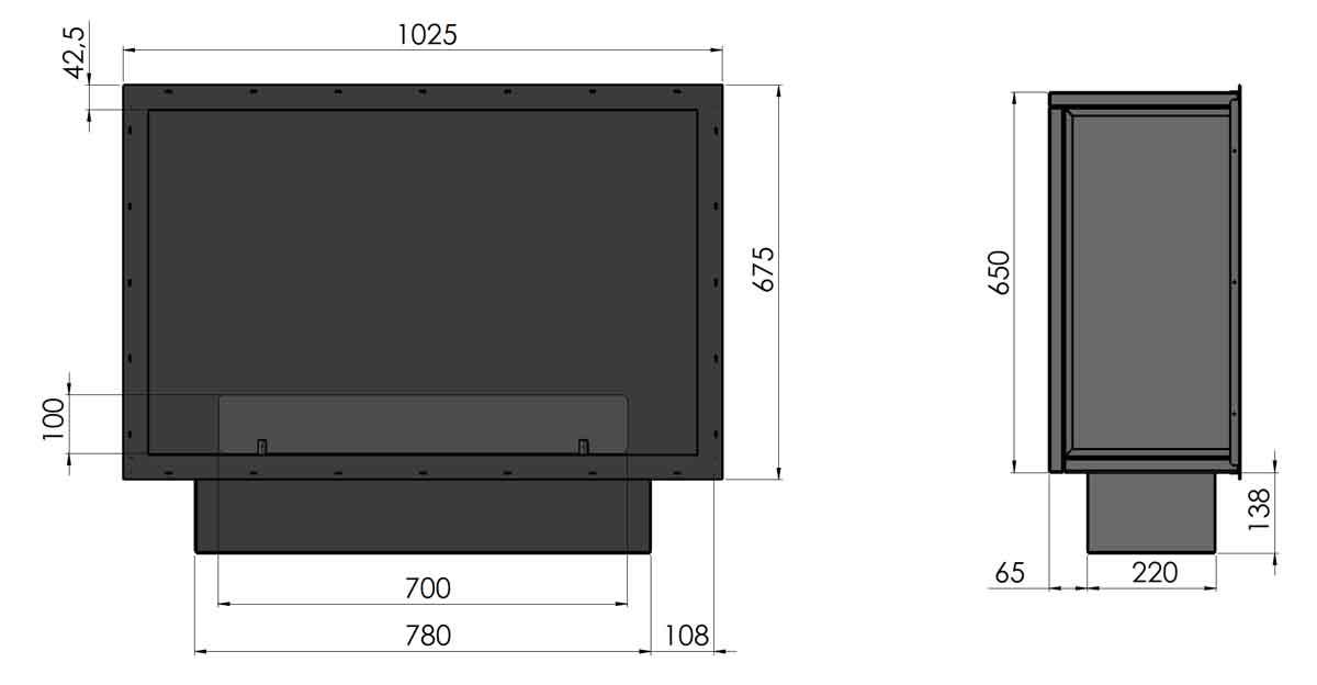 Automatik Bioethanol-Einbaukamin Basic Inside 1000 Etronic von Infire