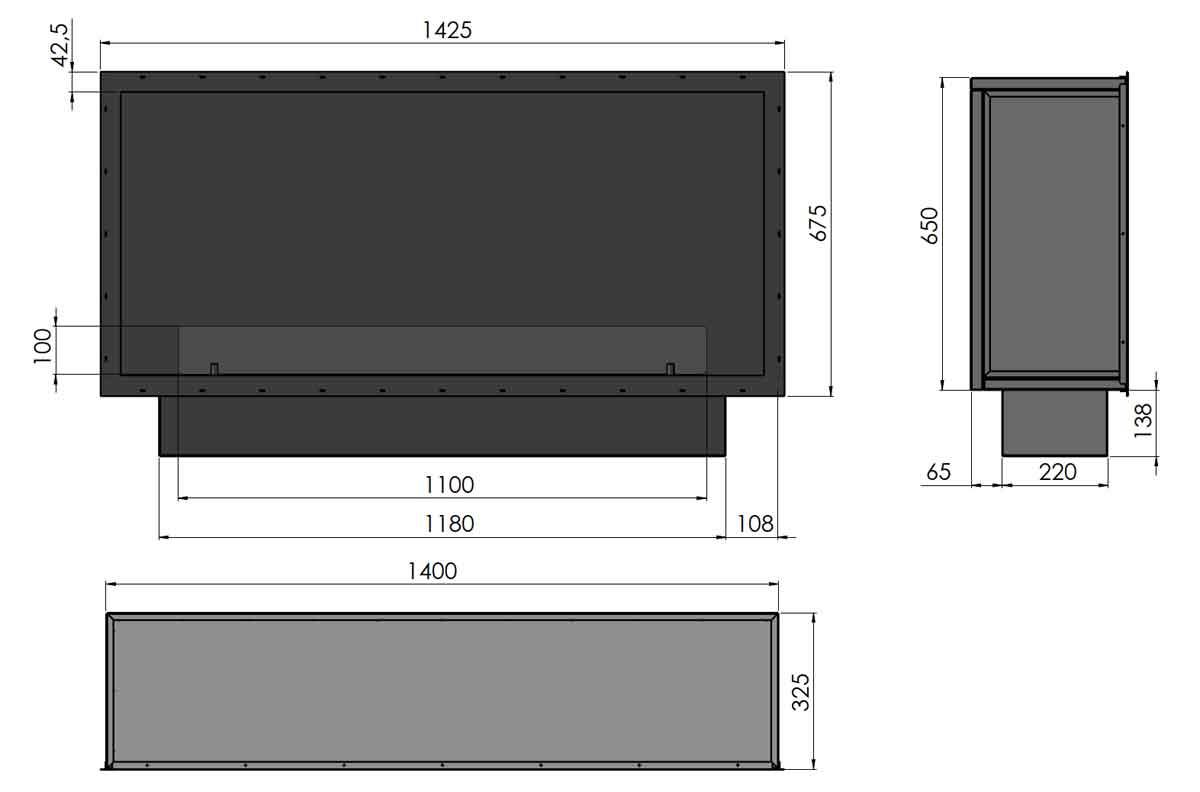 Automatik Bioethanol-Einbaukamin Basic Inside 1400 Etronic von Infire