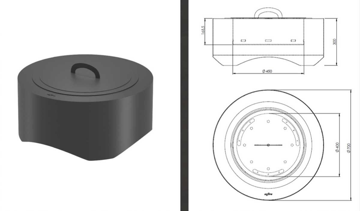 Infire Feuerstelle Black Round 700