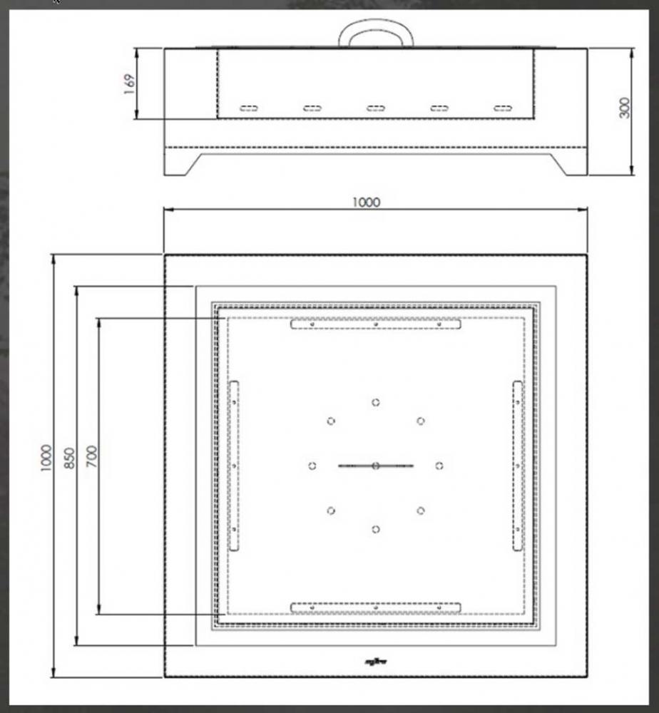 Infire Feuerstelle Black Square 1000