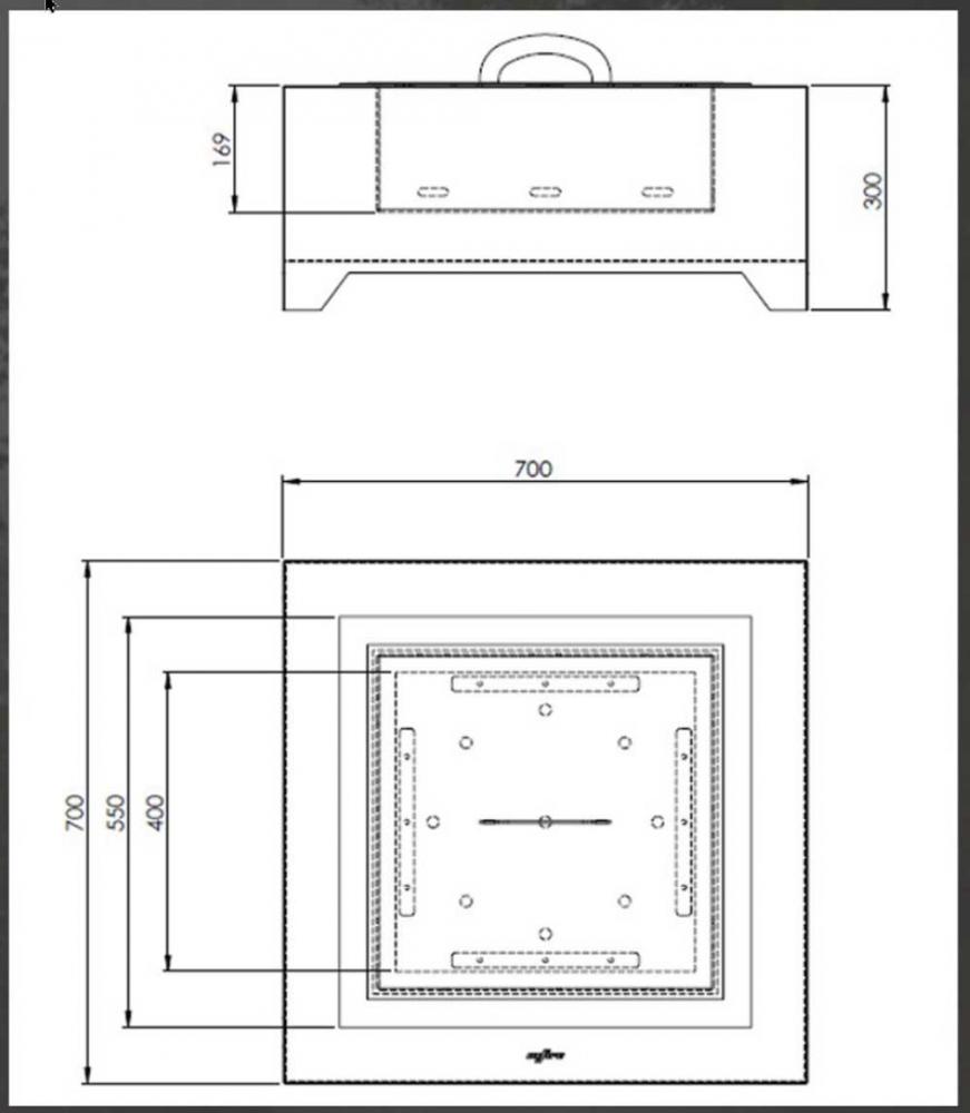 Infire Feuerstelle Black Square 700