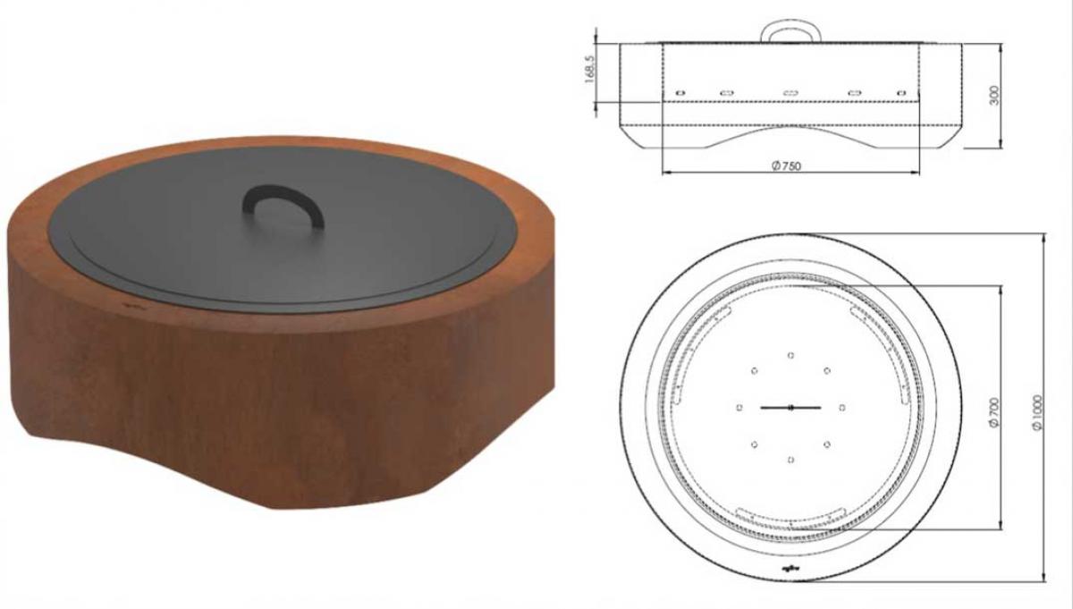 Infire Feuerstelle Corten Round 1000