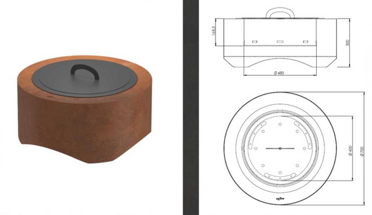 Infire Feuerstelle Corten Round 700