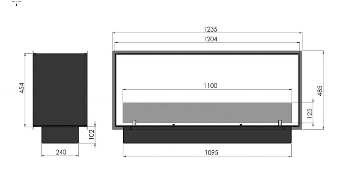 Bioethanol fireplace 2side Slim 1200 from Infire