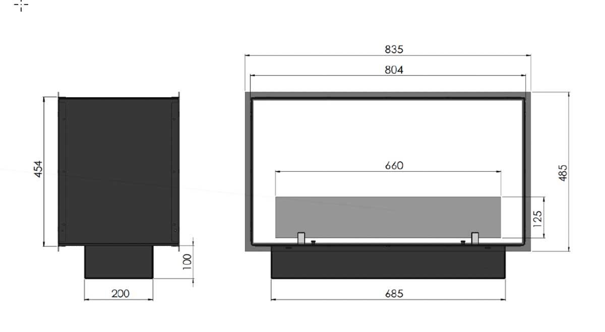 Bioethanol fireplace 2side Slim 800 from Infire
