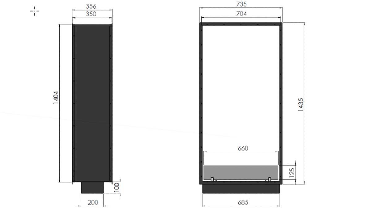 Bioethanol-Einbaukamin 2side Slim 1400 Vertical von Infire