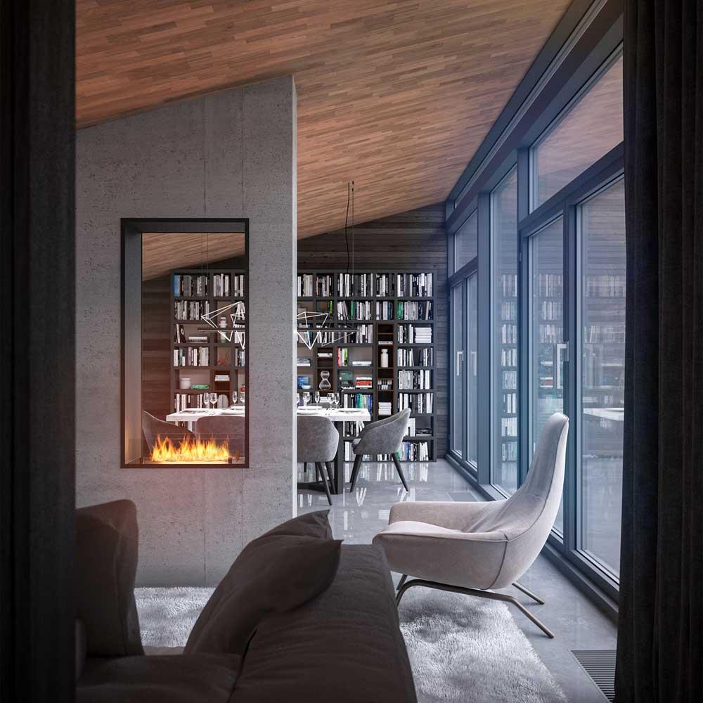 Bioethanol-Einbaukamin 2side Slim 1400 Vertical von Infire