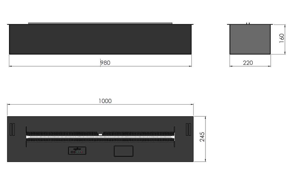 Automatik Bioethanol-Einbaubrenner Burner 1000 Basic Etronic von Infire