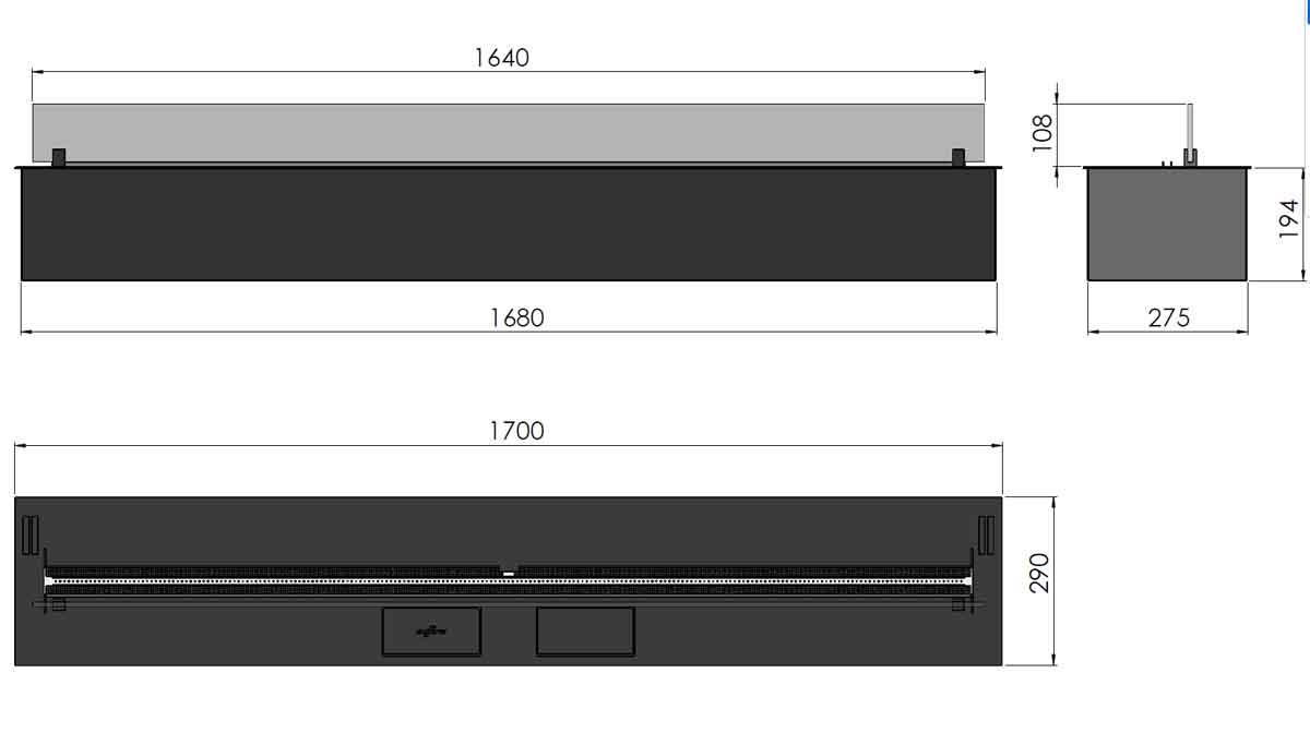 Automatik Bioethanol-Einbaubrenner Burner 1700 Etronic von Infire