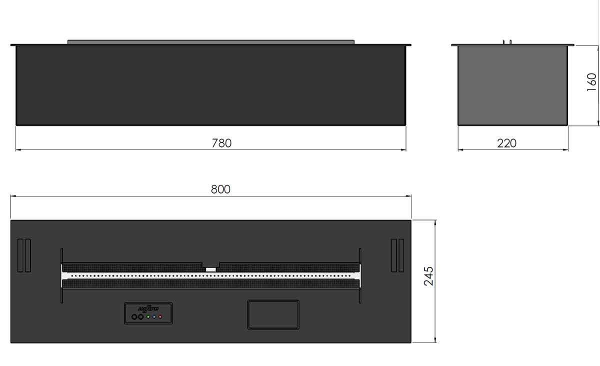 Ethanol built-in burner Infire Burner 800 Basic Etronic
