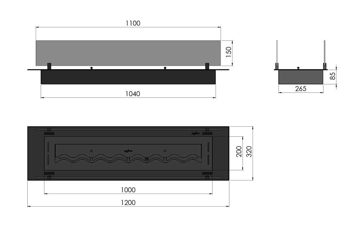 Infire Insert Black 1200