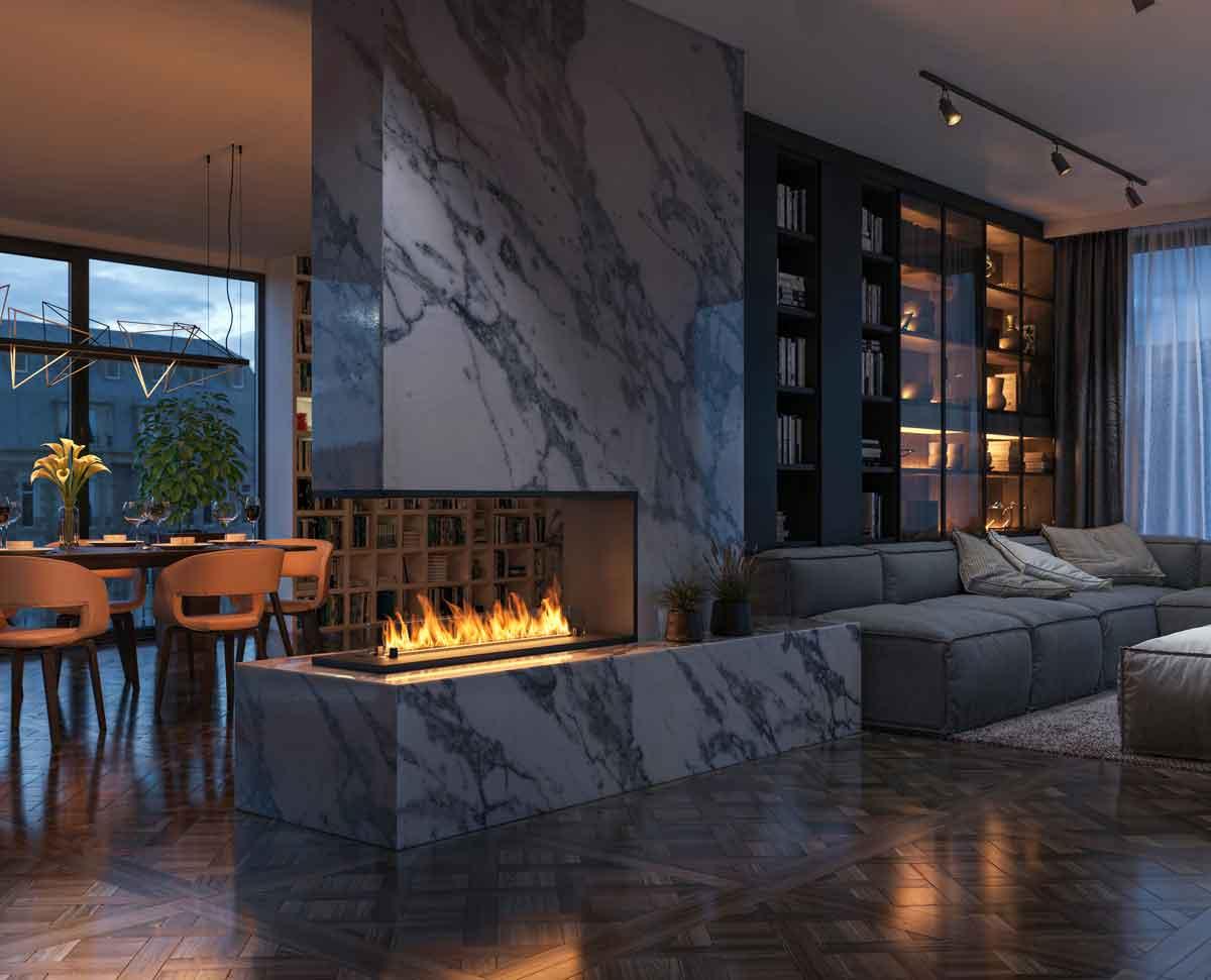 Ethanol built-in fireplace Infire Inside U1200 Etronic