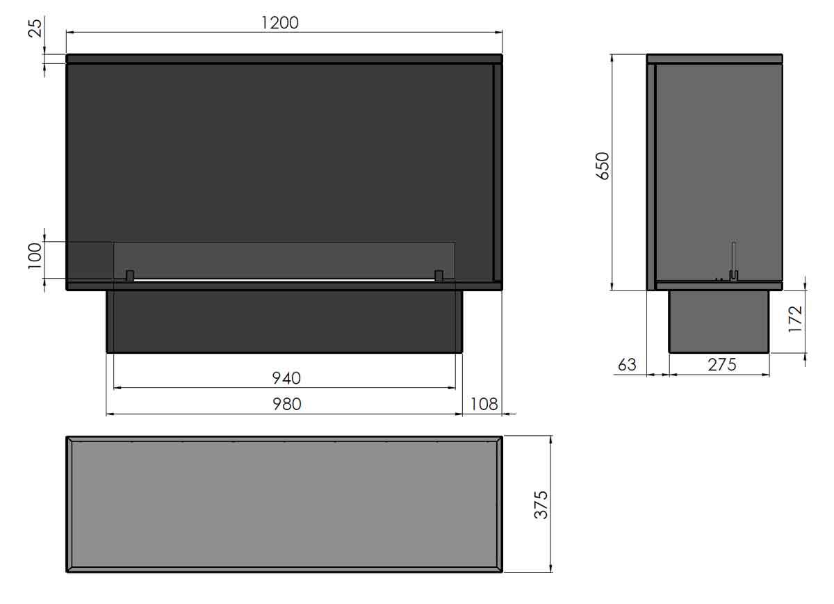 Automatik Bioethanol-Einbaukamin L1200 Etronic von Infire