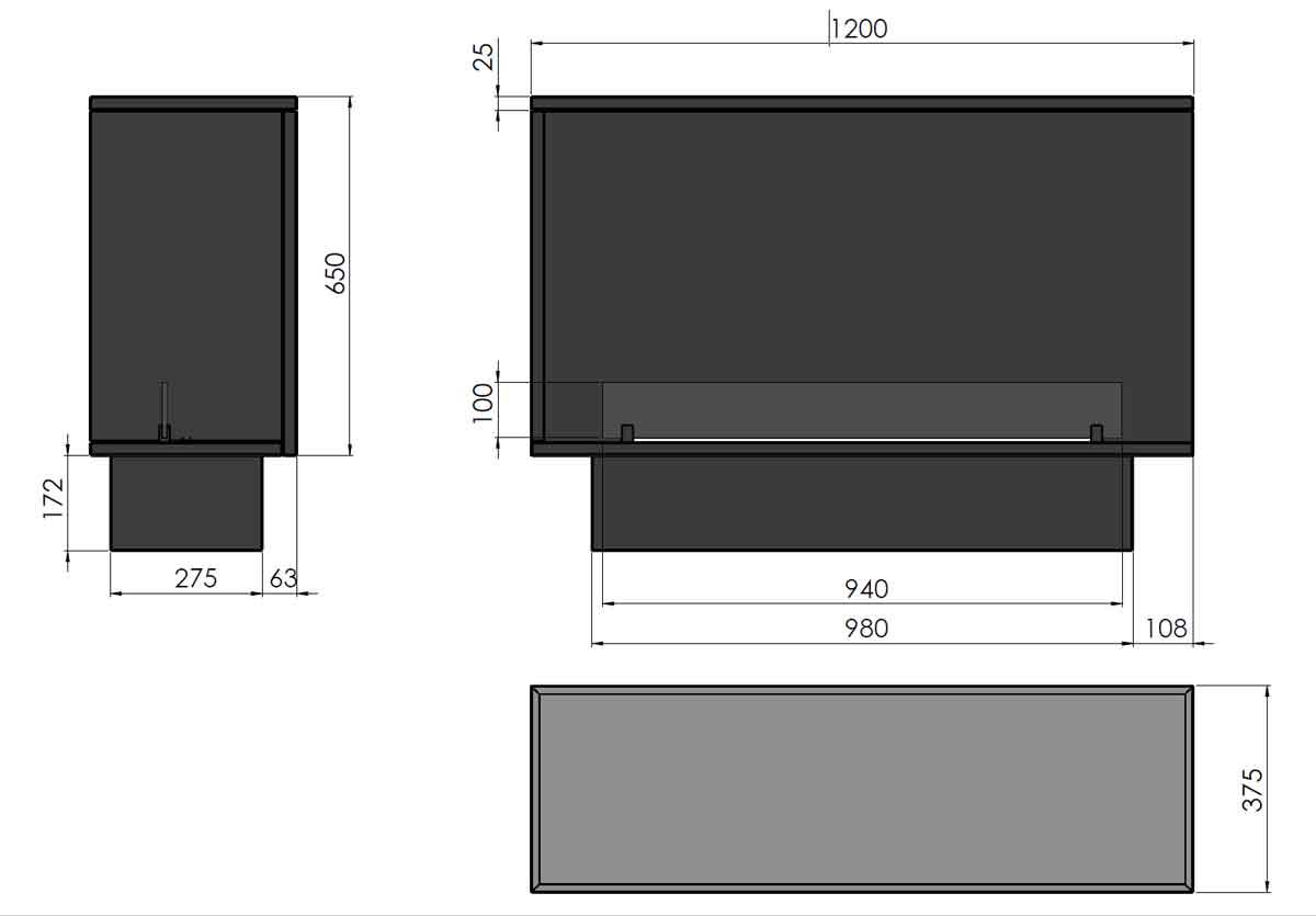Automatik Bioethanol-Einbaukamin R1200 Etronic von Infire