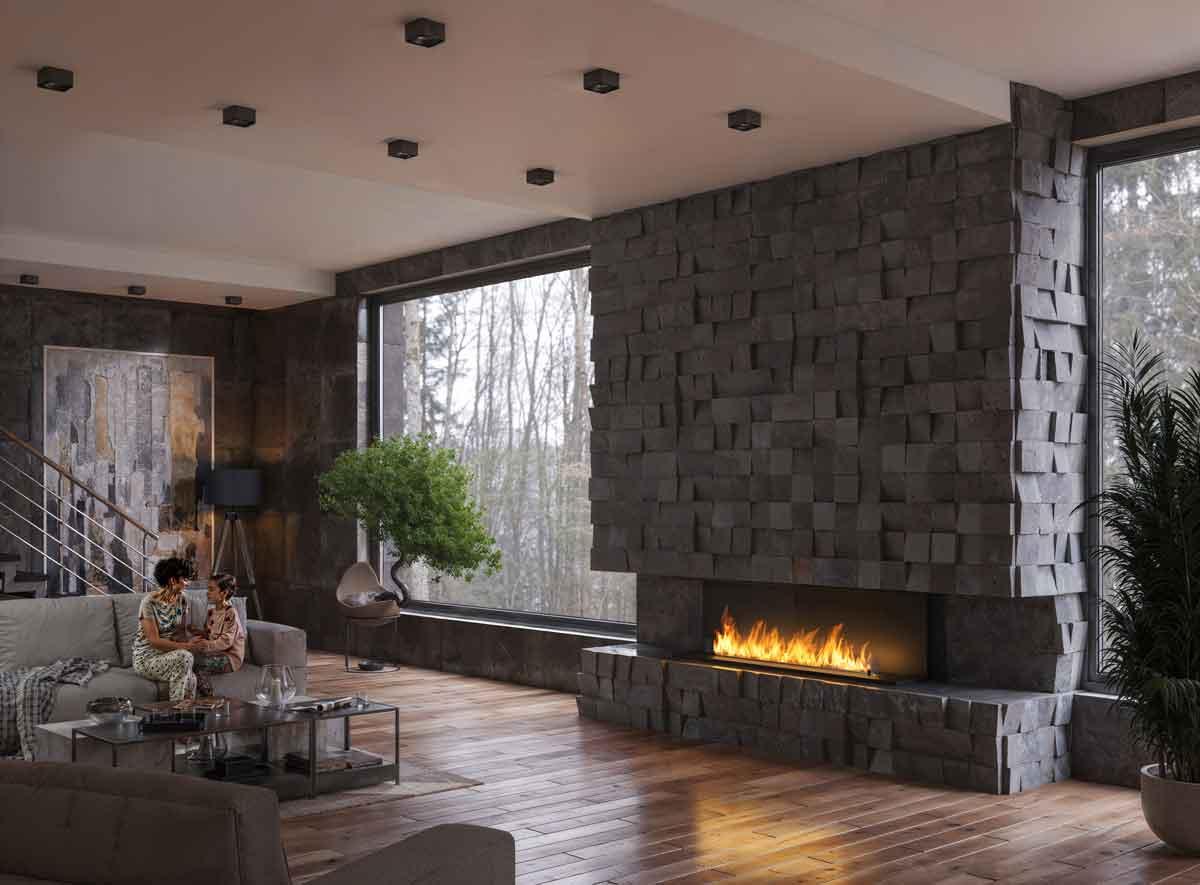 Ethanol built-in fireplace Infire C1800 Basic Etronic