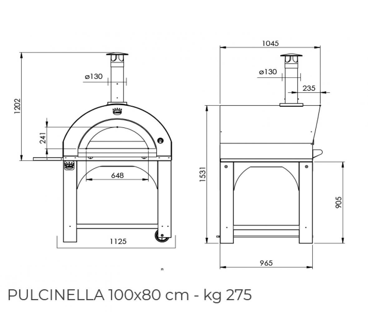 Clementi pizza oven Pulcinella 100x80