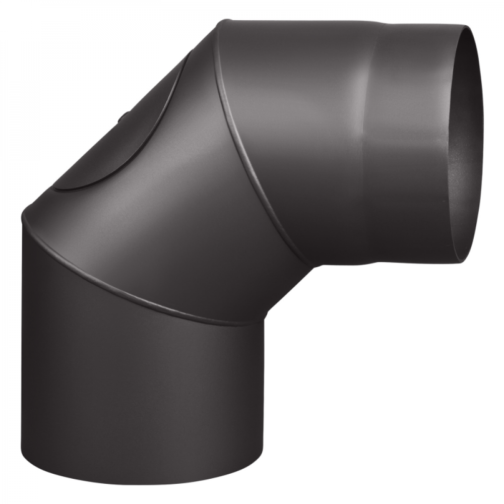 Plasmageschweißtes Rauchrohr Ø150 mm Bogen 90° mit Tür