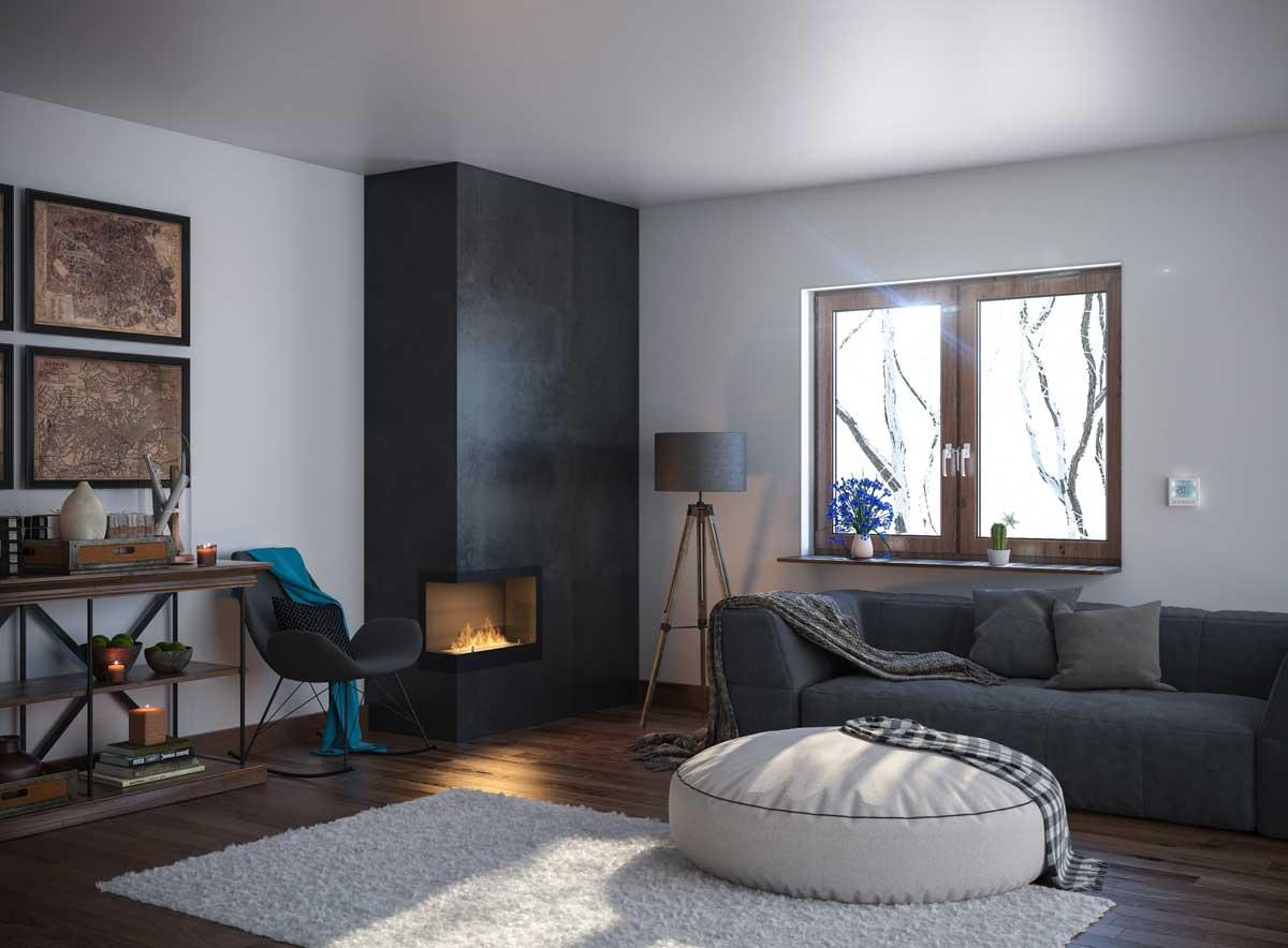 Bioethanol-Wandkamin Corner 600 L von Simplefire