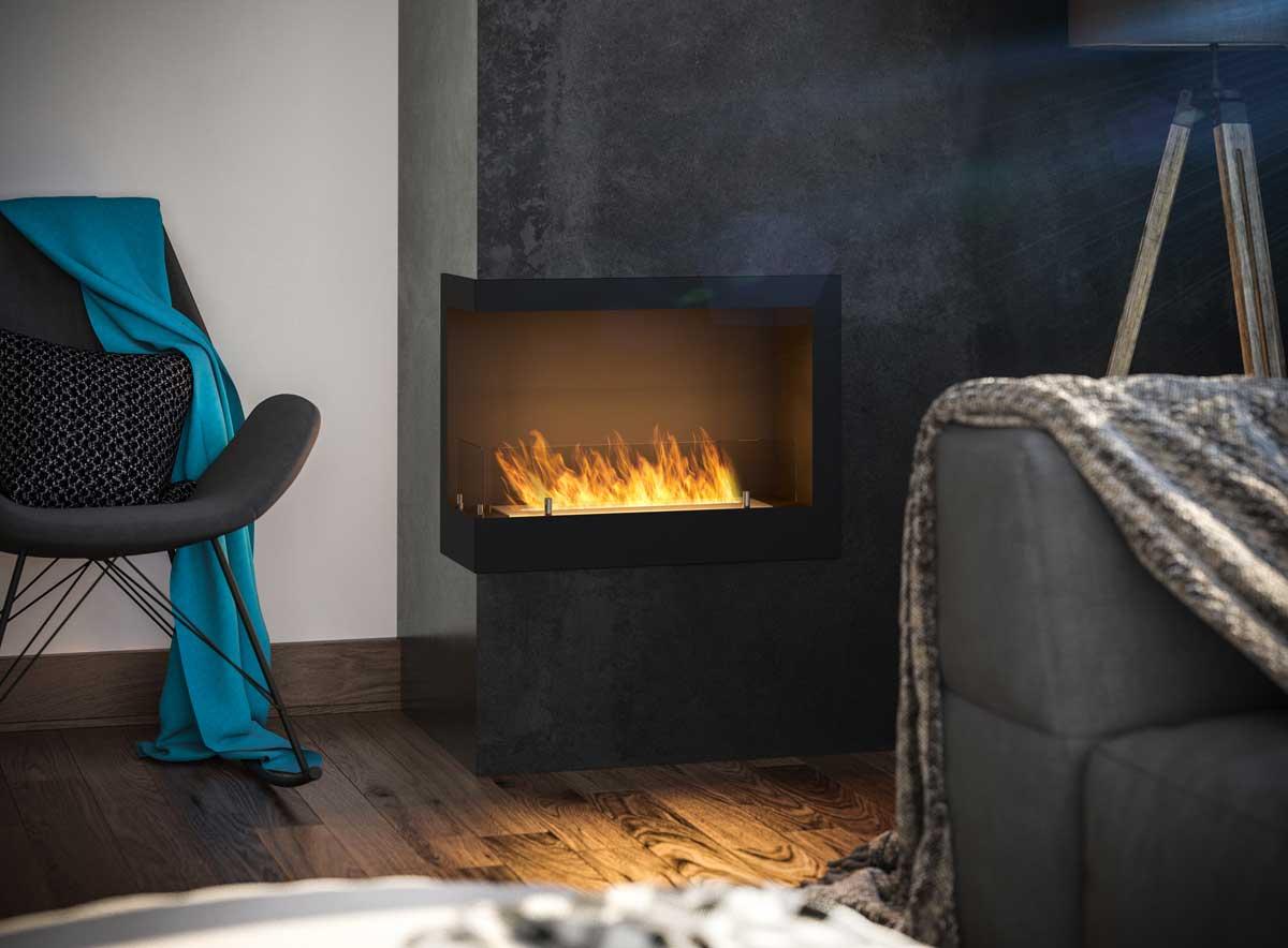 Bioethanol-Wandkamin Corner 600 L von Simplefire
