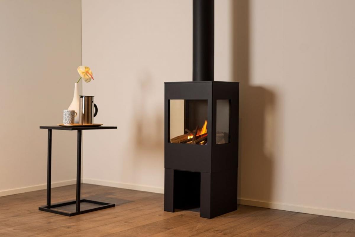 Wanders gas stove Onyx with base Square