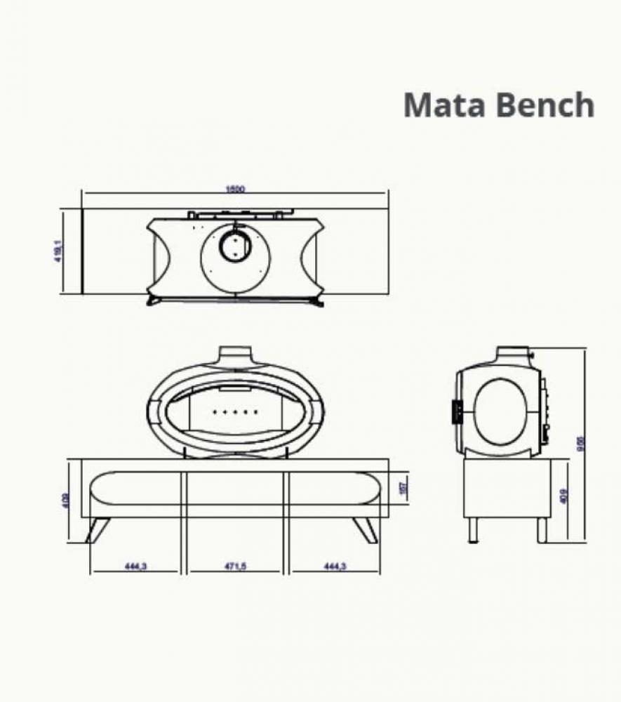 Wanders stove Mata Bench Front