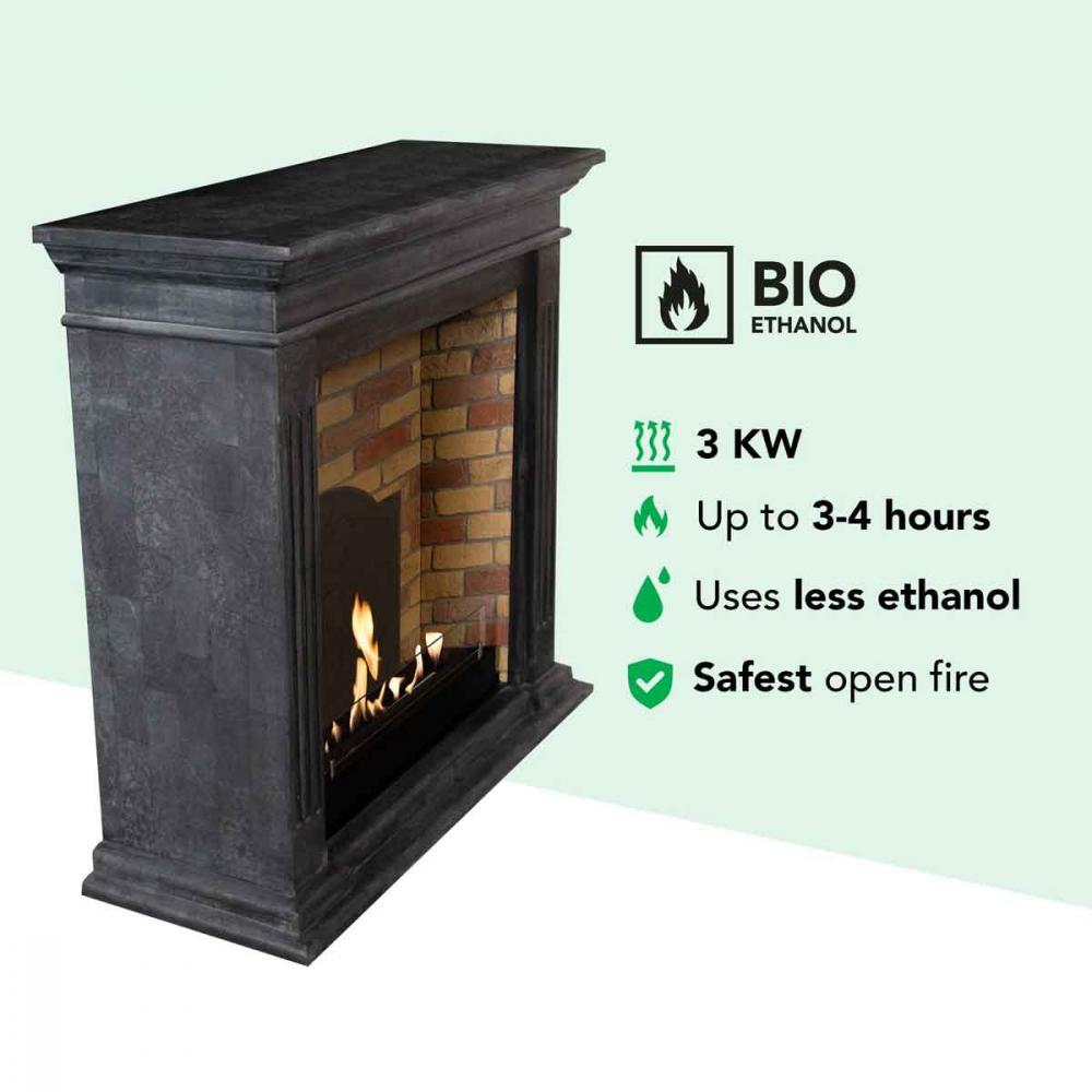 Xaralyn Bioethanolkamin Cadiz Stein Anthrazit mit Medaillon