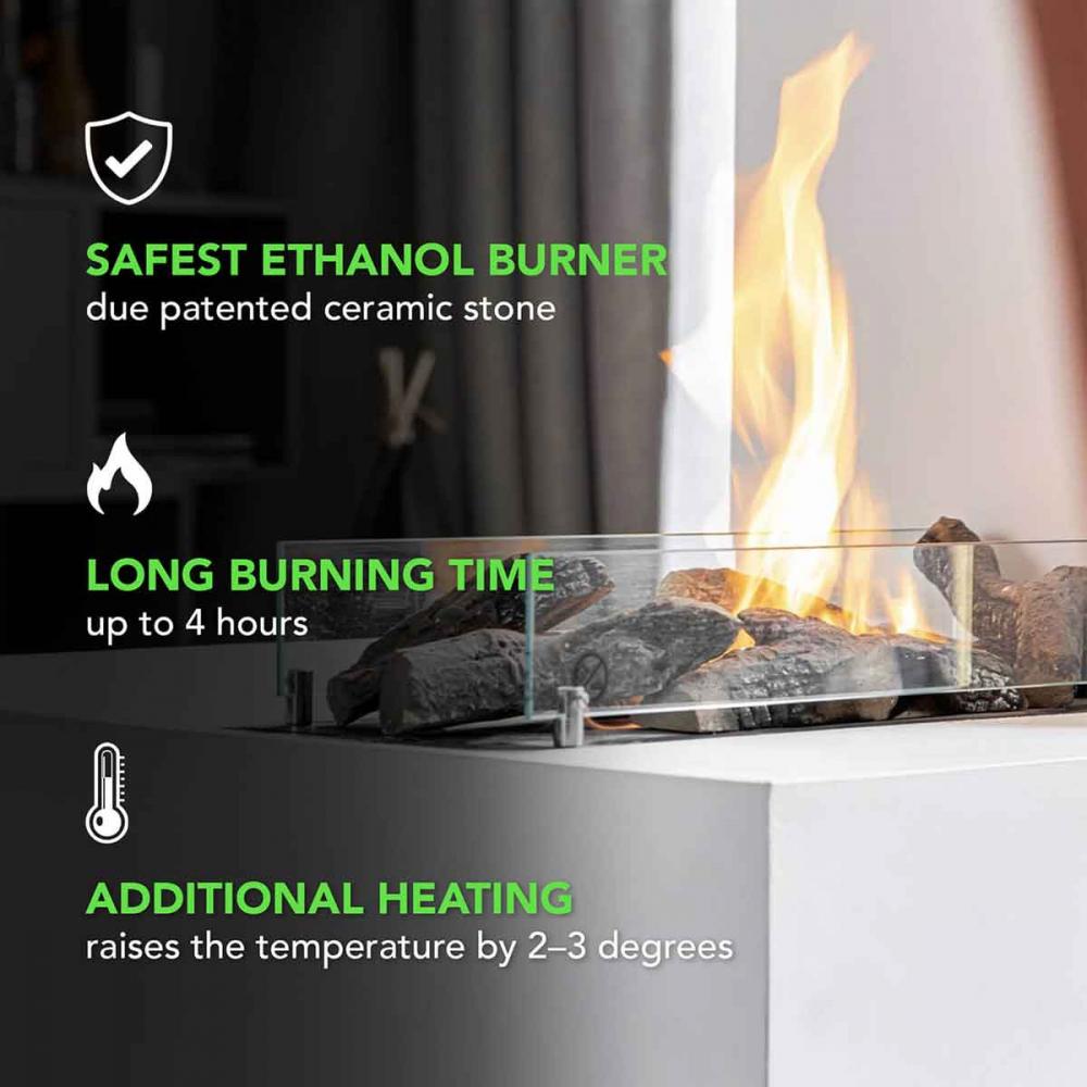 Xaralyn built-in ethanol burner XL with lip