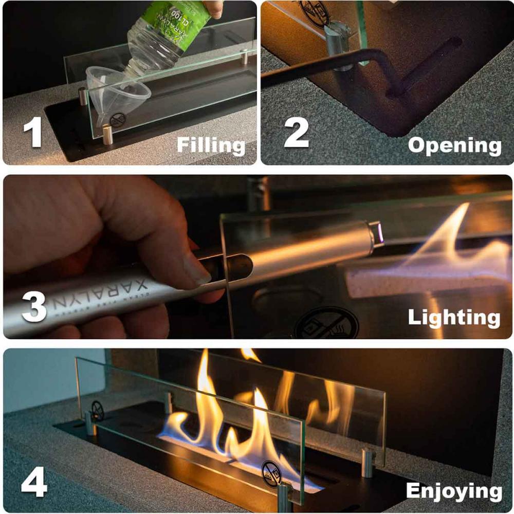 Xaralyn built-in ethanol burner XL with lip