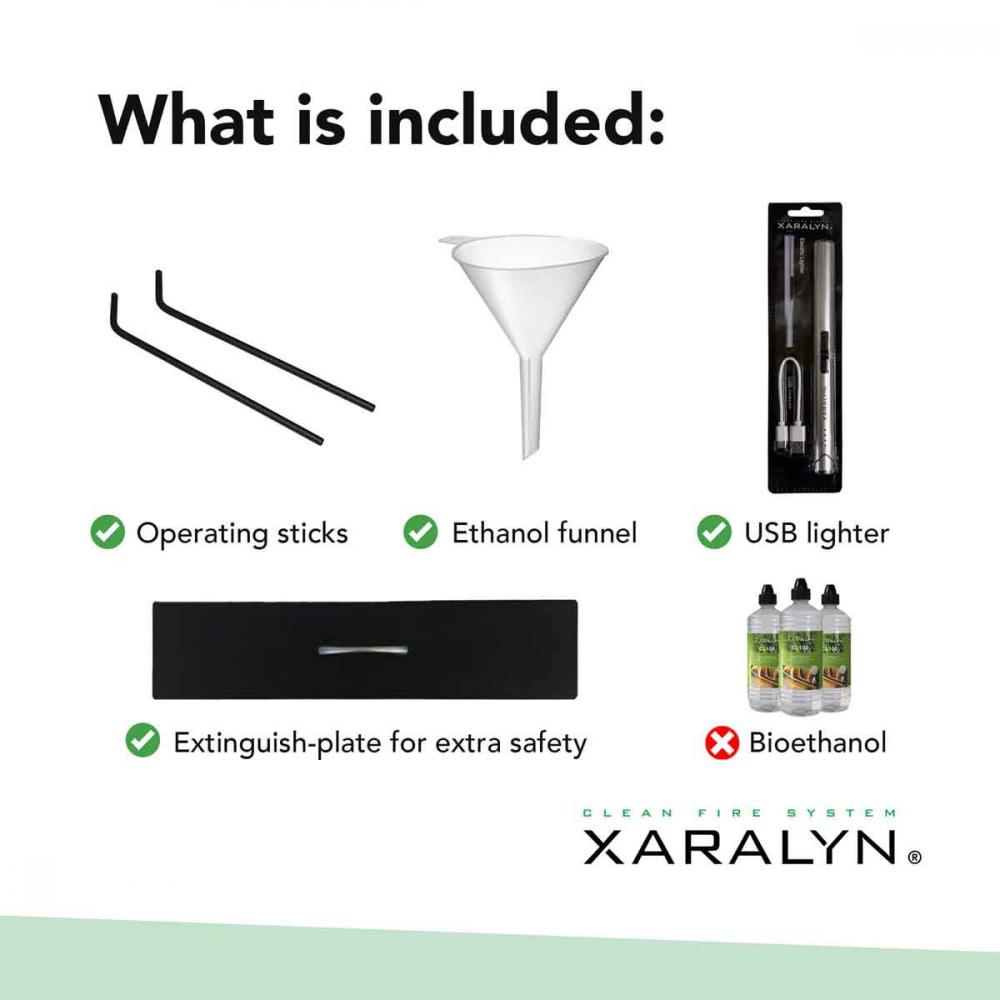 Xaralyn built-in ethanol burner XL with lip