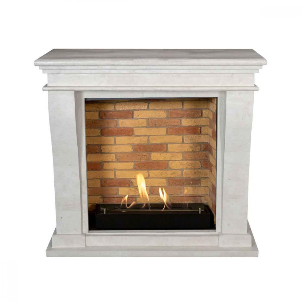 Xaralyn Bioethanolkamin Kreta Mini Steindekor weiß