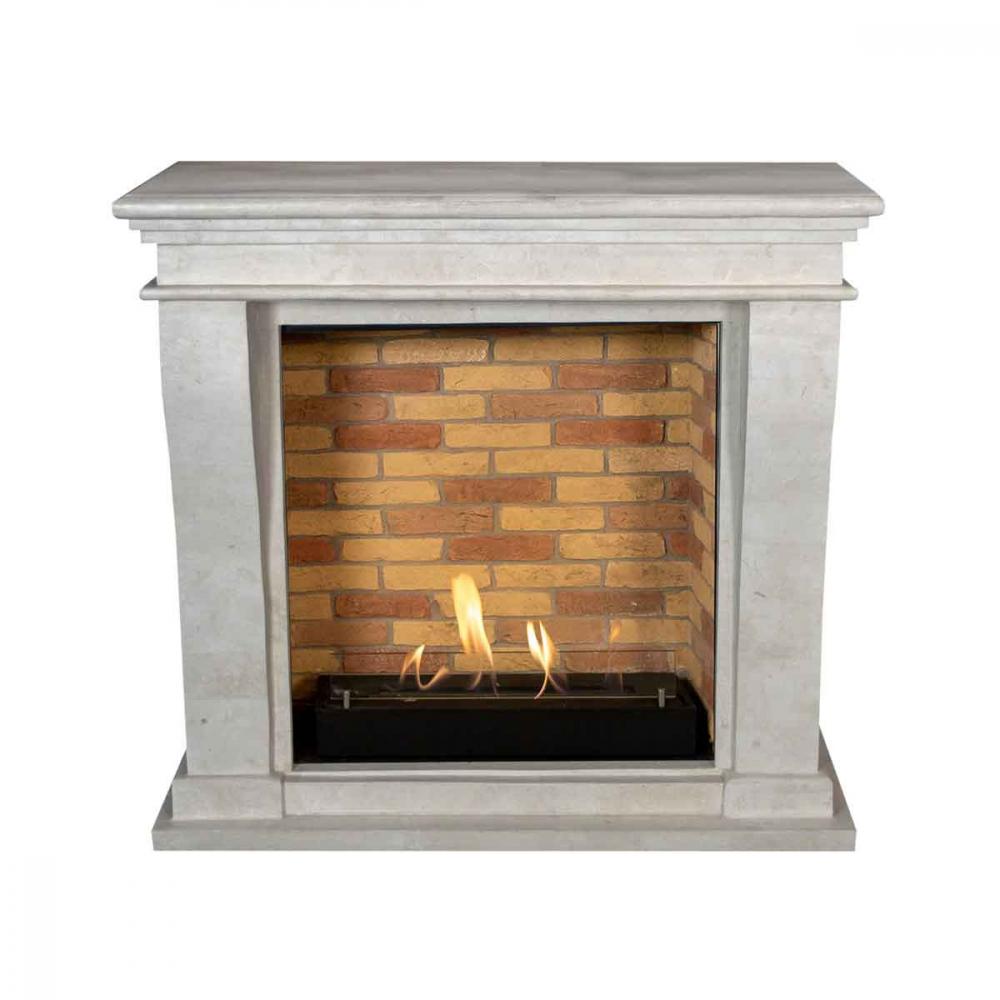 Xaralyn Bioethanolkamin Kreta Mini Steindekor weiß poliert