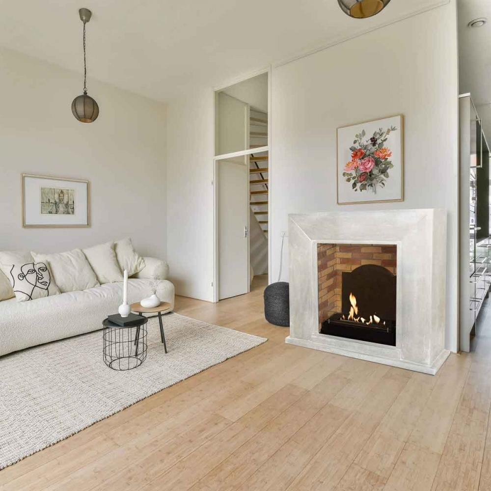 Ethanol fireplace Xaralyn Nero Stone white medaillon